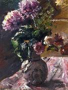 Lovis Corinth Chrysanthemums and Roses in a oil